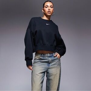 Nike Phoenix Fleece over-oversized sweatshirt in black